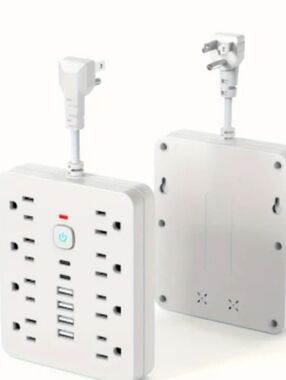 14 In 1 Universal White Surge Protector Power Strip with USB Charging Ports